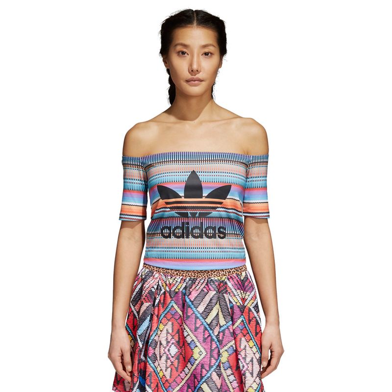 Camiseta-adidas-Off-Shoulder-Farm-Feminina-Multicolor