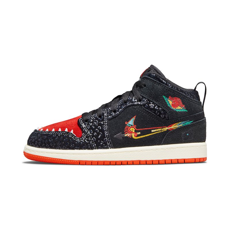 Tenis-Air-Jordan-1-Mid-SE-PS-Infantil-Preto