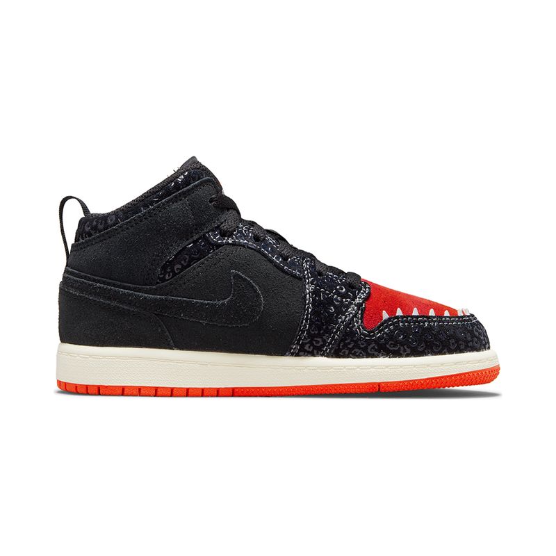 Tenis-Air-Jordan-1-Mid-SE-PS-Infantil-Preto-3