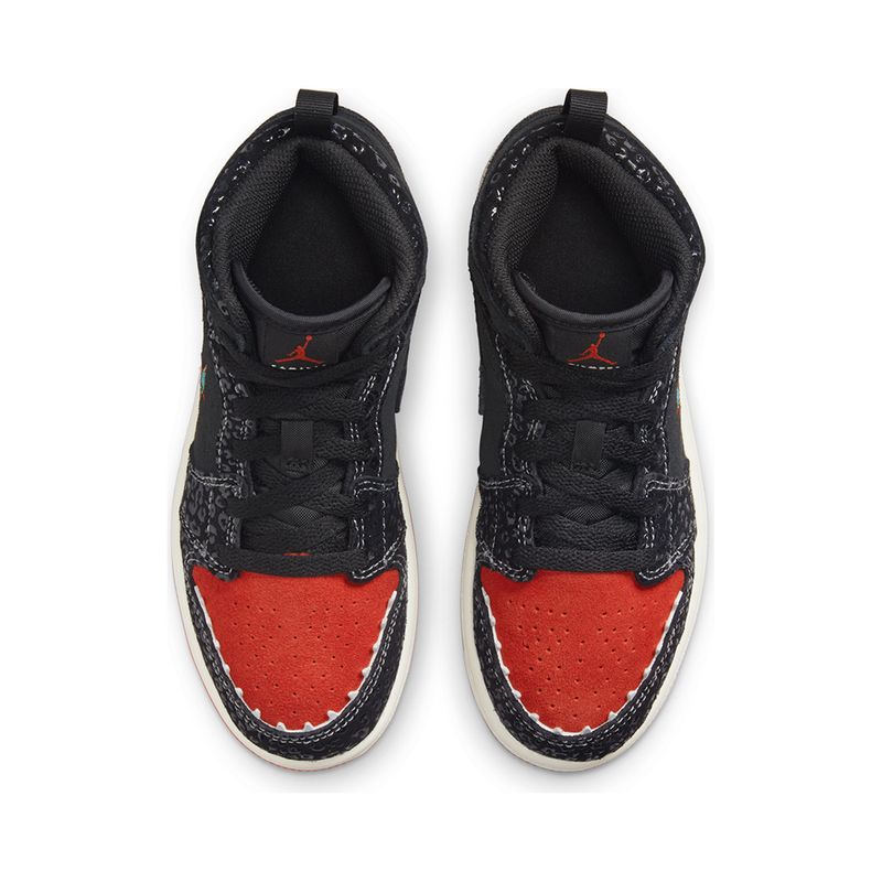 Tenis-Air-Jordan-1-Mid-SE-PS-Infantil-Preto-4