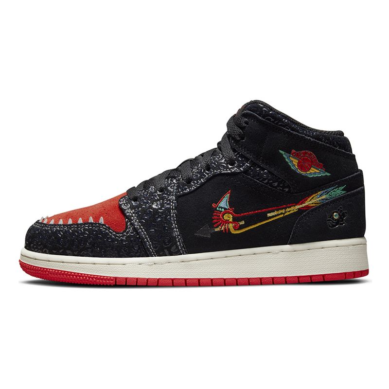 Tenis-Air-Jordan-1-Mid-SE-GS-Infantil-Preto