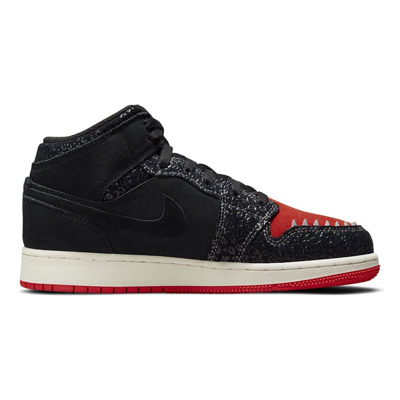 Tenis-Air-Jordan-1-Mid-SE-GS-Infantil-Preto-3