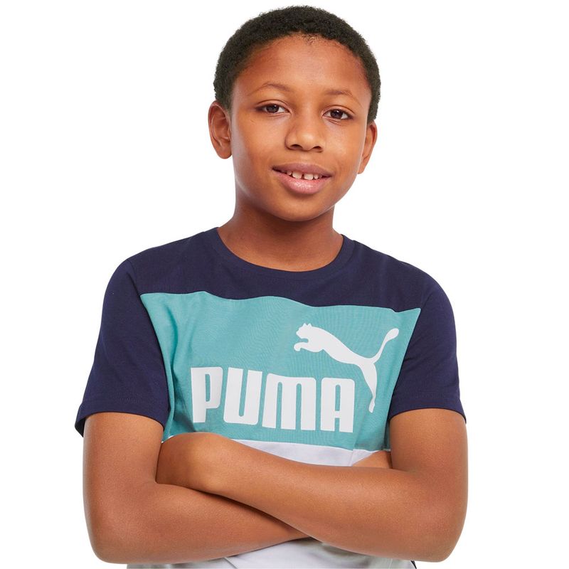 Camiseta-Puma-Essentials-Color-Block-Infantil