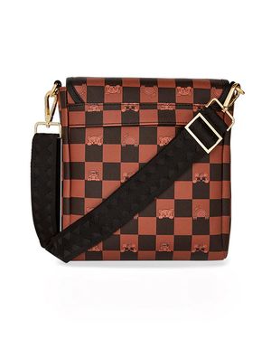 Bolsa Sprayground Peeking Character Check Messenger Sling Unissex