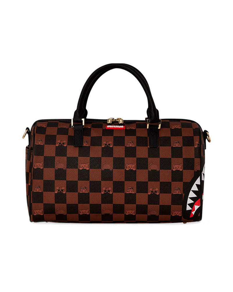 Bolsa-Sprayground-Peeking-Character-Check-Mini-Duffle-Unissex