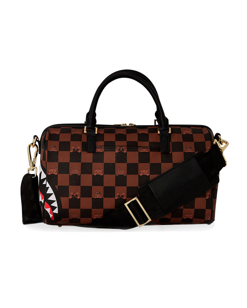 Bolsa-Sprayground-Peeking-Character-Check-Mini-Duffle-Unissex