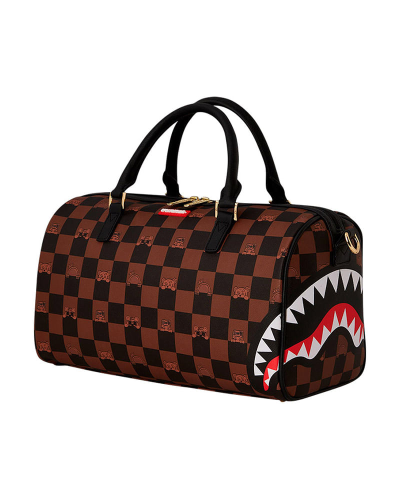 Bolsa-Sprayground-Peeking-Character-Check-Mini-Duffle-Unissex