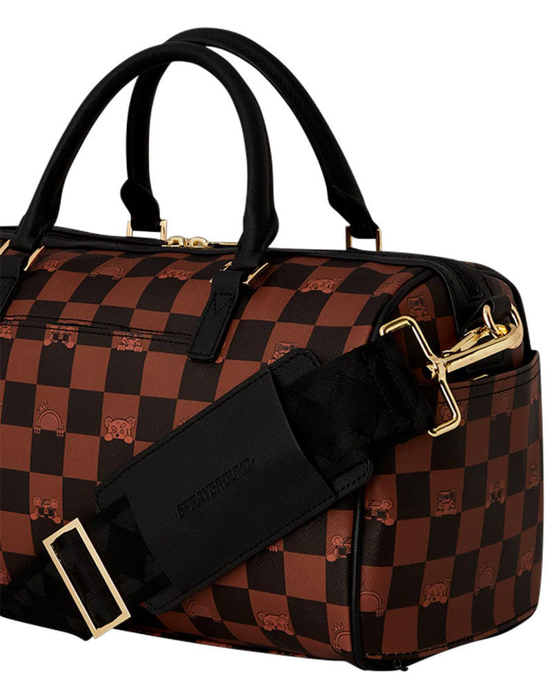 Bolsa-Sprayground-Peeking-Character-Check-Mini-Duffle-Unissex