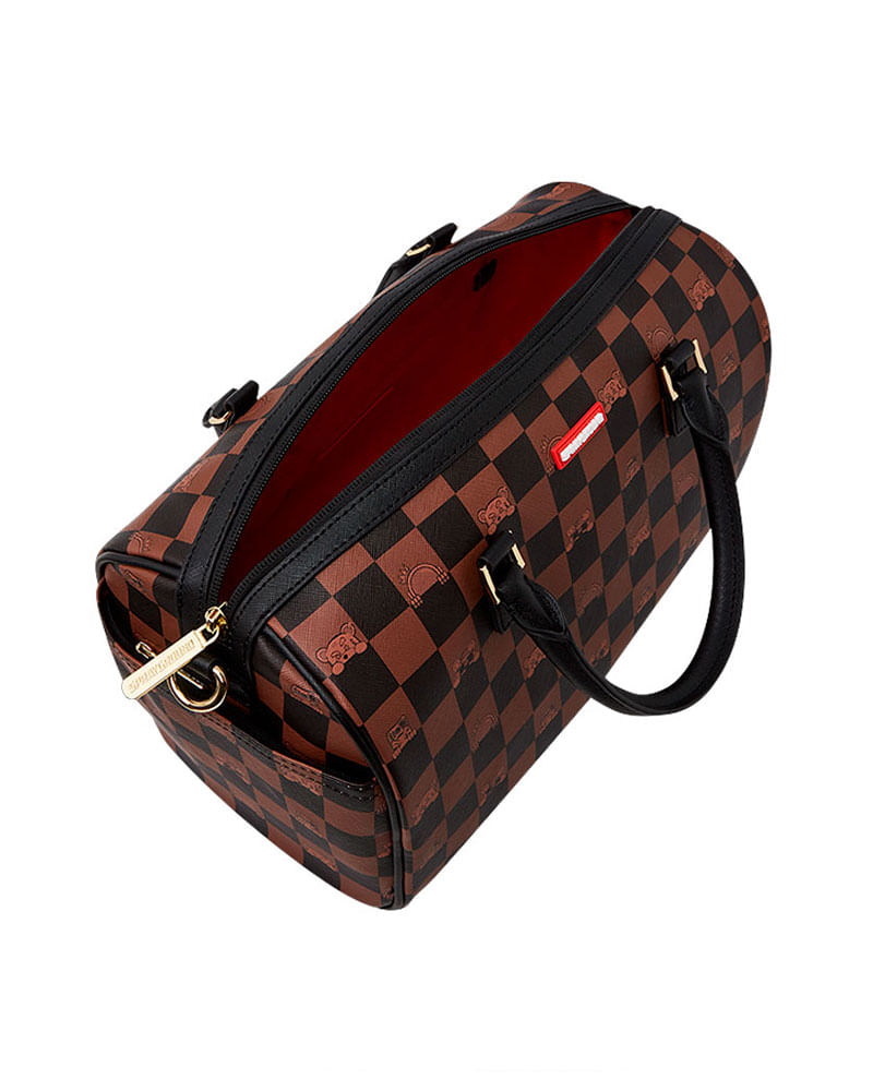 Bolsa-Sprayground-Peeking-Character-Check-Mini-Duffle-Unissex