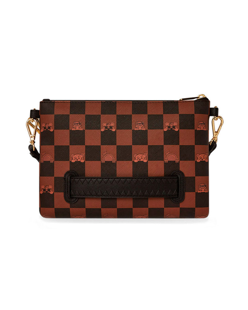 Bolsa-Sprayground-Peeking-Character-Check-Pouchette-Unissex