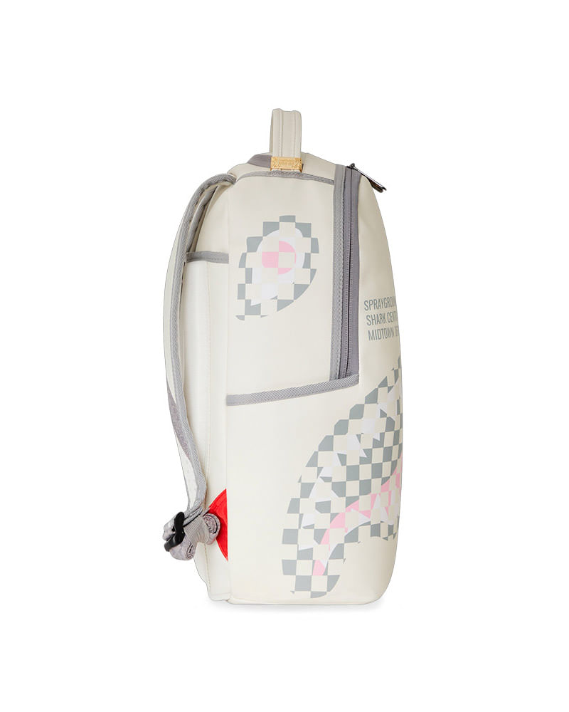 Mochila-Sprayground-Cream-Check-Shark-Central-Dlxsv-Unissex