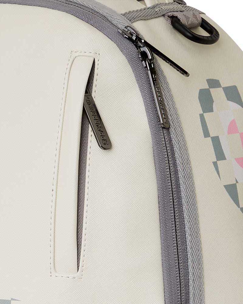 Mochila-Sprayground-Cream-Check-Shark-Central-Dlxsv-Unissex
